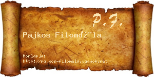 Pajkos Filoméla névjegykártya
